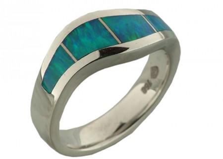 Lightning Ridge Opal inlay ring